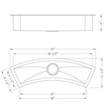 Master Chef - Caen Curved Trough Sink 32 inches